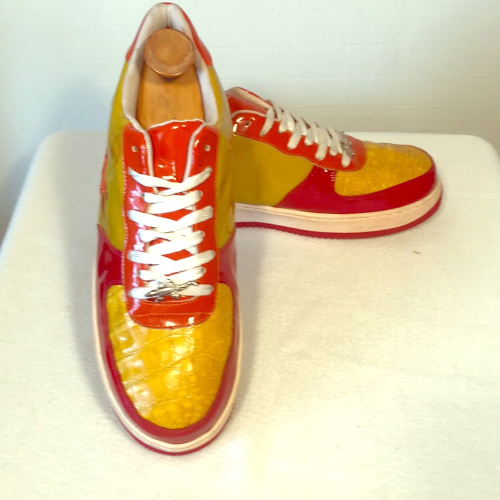 Slick Exotica Croc & Pat Leather Sneakers. US-12